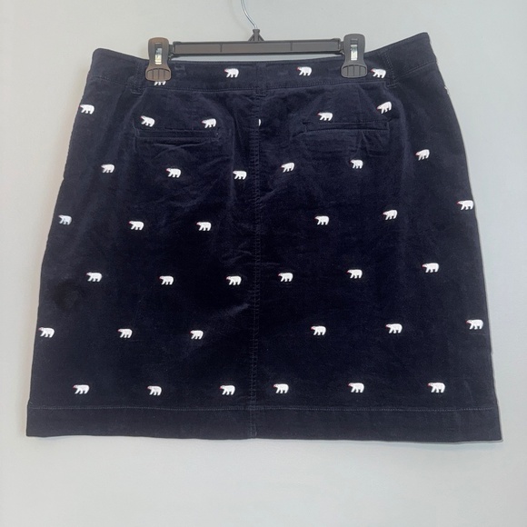 EUC Talbots Velveteen Polar Bear Mini Skirt Navy Blue Size 14 - Picture 7 of 8